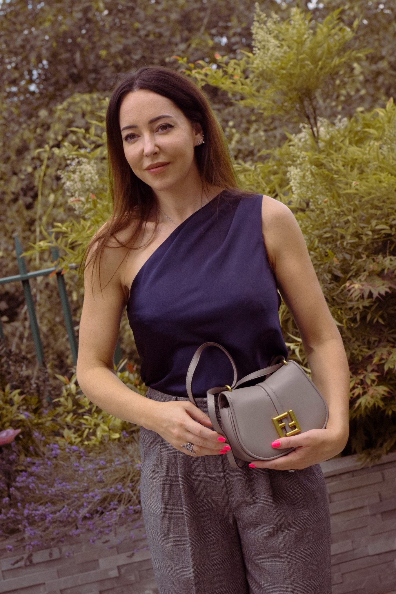 Off the shoulder top, grey check pleat trousers, crossbody bag

#LTKSeasonal #LTKstyletip #LTKeurope