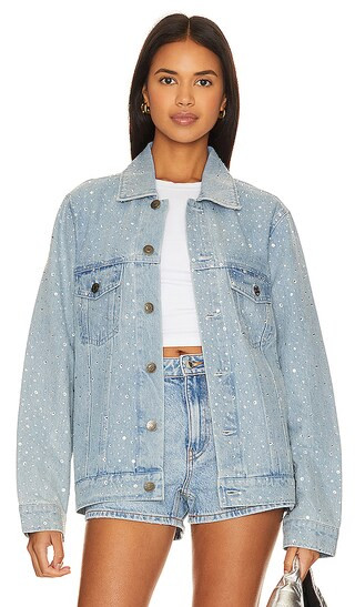 Dover Denim Jacket in Embellished Indigo | Revolve Clothing (Global)