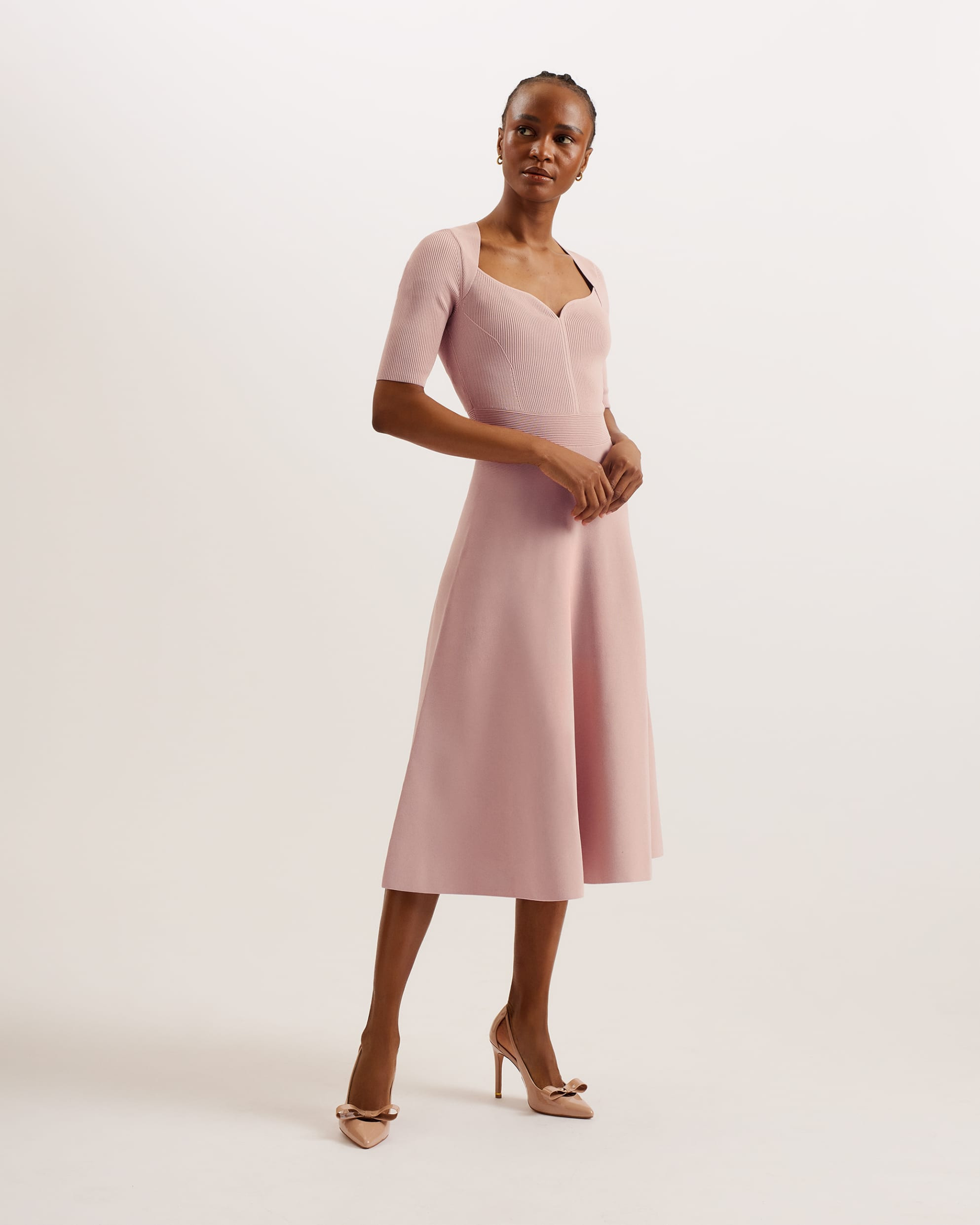 KarolanSweetheart Neckline Knit Midi Dress | Ted Baker IE