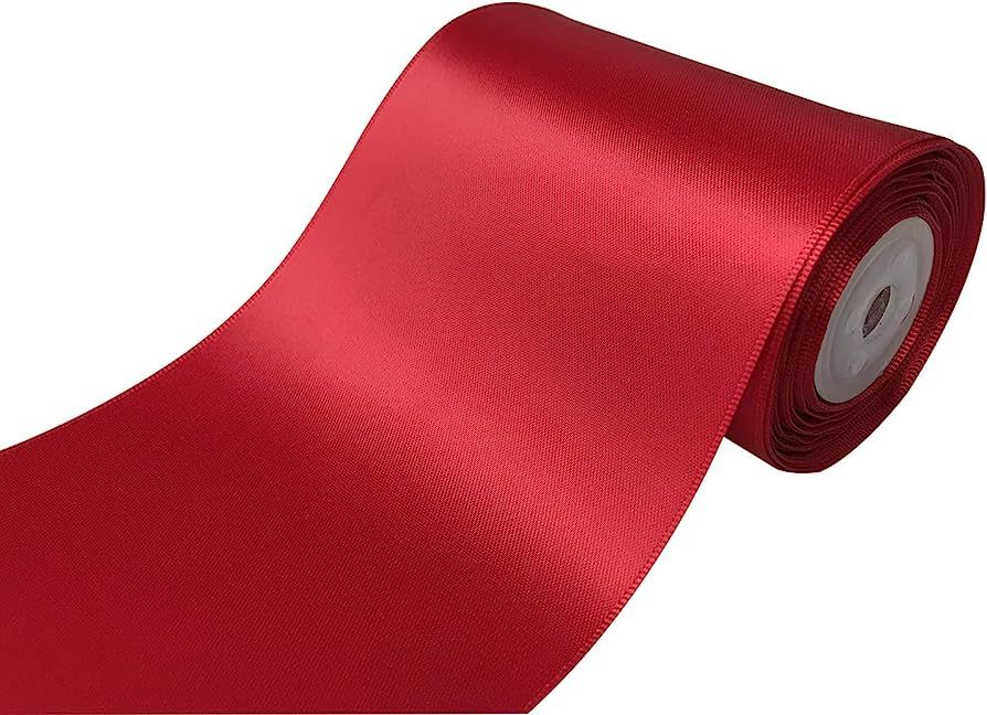 QIANF 4 inch Wide Solid Color No Fading Double Face Satin Ribbon Great for Chair Sash - 10 Yard (299 | Amazon (US)