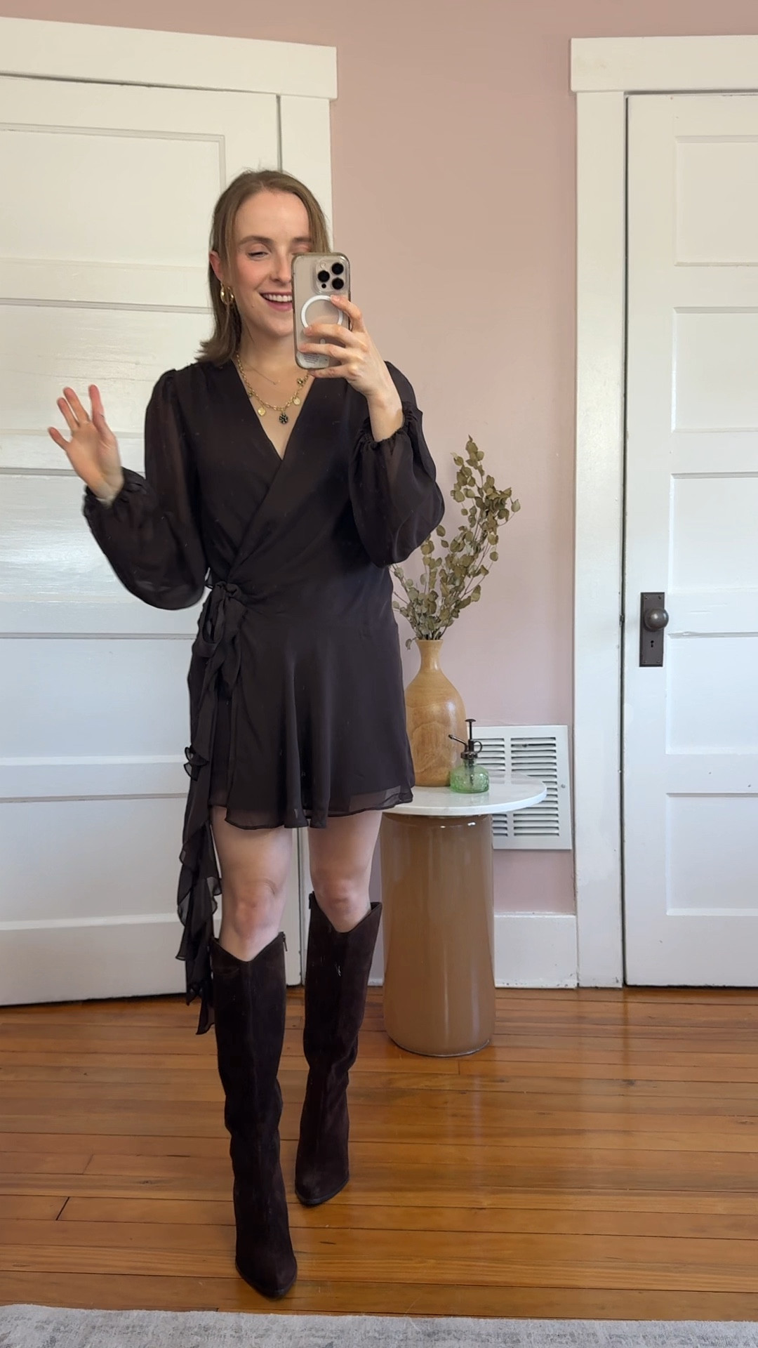 Fall date night dress
Wearing xs reg. Wrap style with modesty clasp.
Extra 15% off w/ AFKATHLEEN 


#LTKFindsUnder50 #LTKPetite #LTKSaleAlert