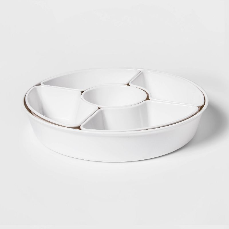 6pc Melamine 5-Section Serving Platter White - Threshold&#8482; | Target