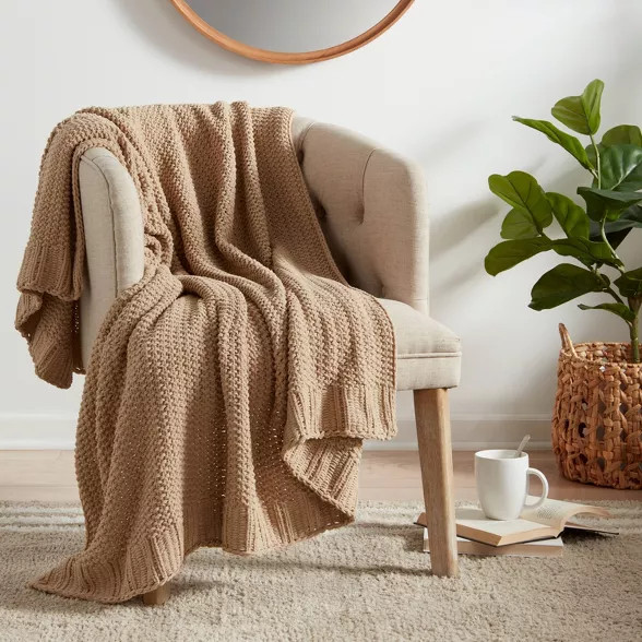 Solid Chenille Knit Throw Blanket - Threshold™ | Target