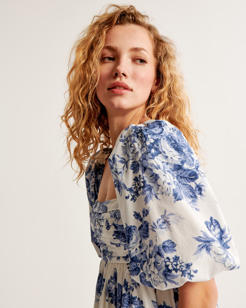 Women's Emerson Poplin Puff Sleeve Mini Dress | Women's Dresses & Jumpsuits | Abercrombie.com | Abercrombie & Fitch (US)