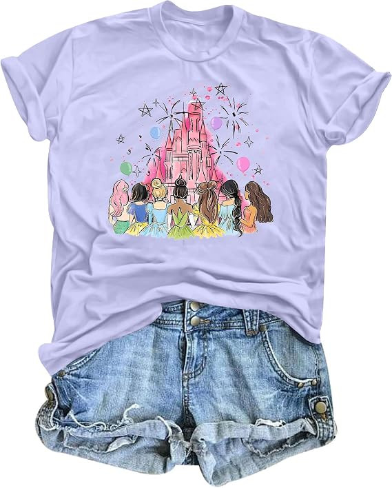 Magical Princess Shirts for Women: Magic Kingdom Tshirt Princess Shirt Funny Family Vacation Tee ... | Amazon (US)