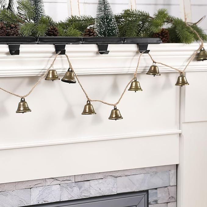 Christmas Decorations -Bells Christmas Garland-Rustic Bells Garland Banner for Christmas Tree Man... | Amazon (US)