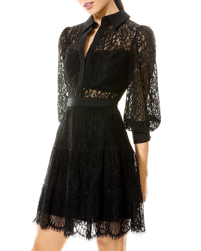 Anaya Collared Lace Mini Dress | Bloomingdale's (US)