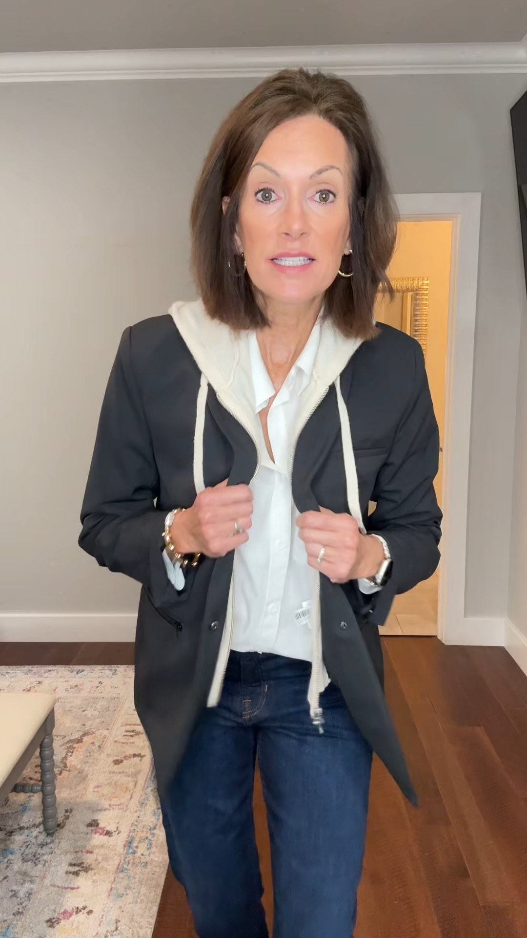 Scuba blazer - large 
Insert -large 
Jeans - size 10 regular (I let the hem out though) discount : ANNIEKXSPANX
Shirt - medium 



#LTKMidsize #LTKStyleTip #LTKTall