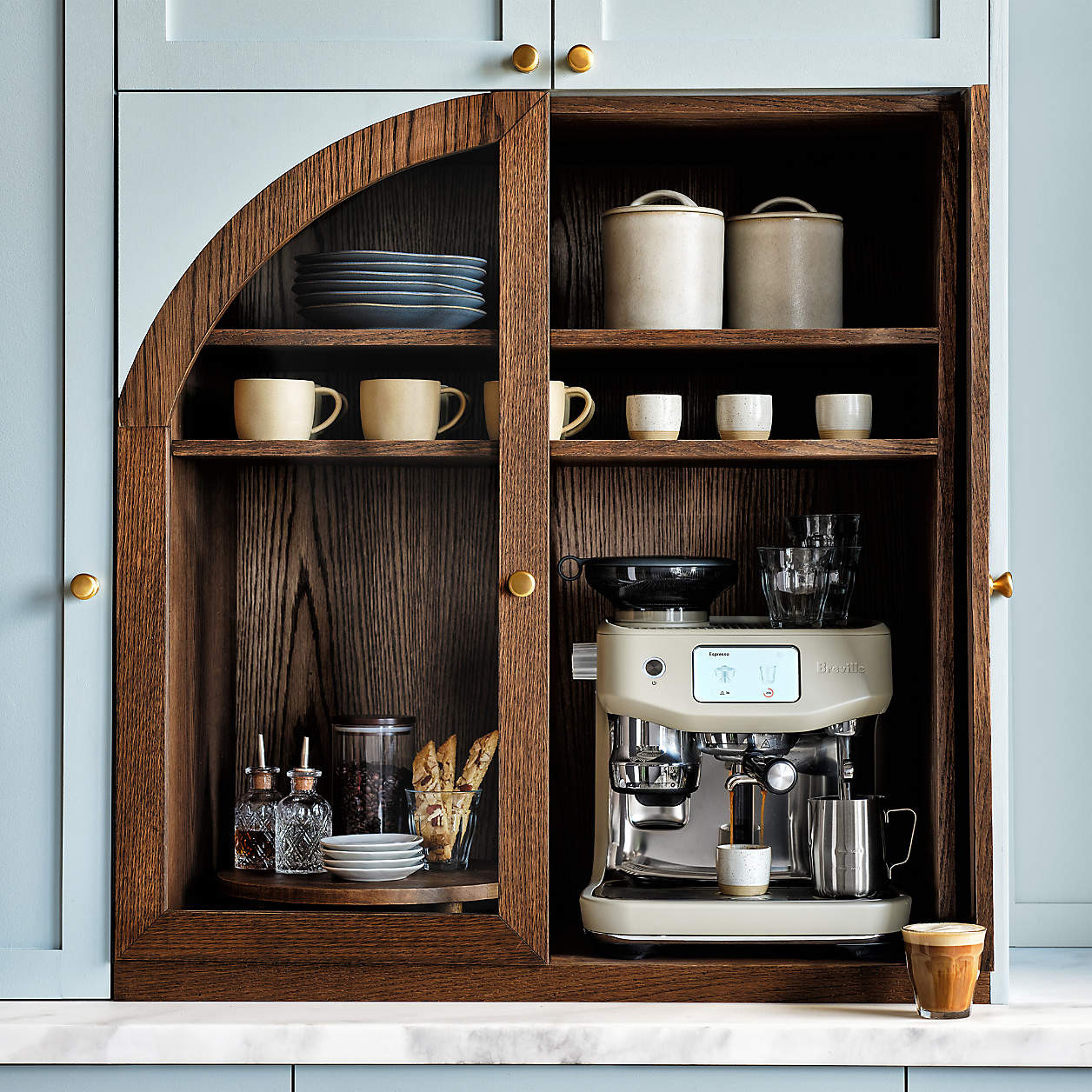 Breville ® Oracle ® Jet Automatic Espresso Machine in Almond Nougat.. The Oracle Jet automatically crafts impeccable espresso drinks in moments, right at home. The conical burr grinder with 45 grind settings starts your coffee drinks off right, automatically grinding, dosing and tamping grounds directly into the stainless steel portafilter. The boiler heats water in seconds to precisely the right temperature. Choose from 10 delicious drinks or create your own recipes and save to the custom menu. Once your espresso, cold brew or cold espresso is extracted, the MilQ frother automatically creates silky smooth microfoam—choose from four milk types and eight texture levels to suit your tastes exactly. Finished in almond nougat—a creamy, warm neutral exclusive to Crate & Barrel—the espresso machine has a modern, understated presence on your countertop or coffee station.
 

 #LTKGiftGuide #LTKHoliday #LTKdayinmylife