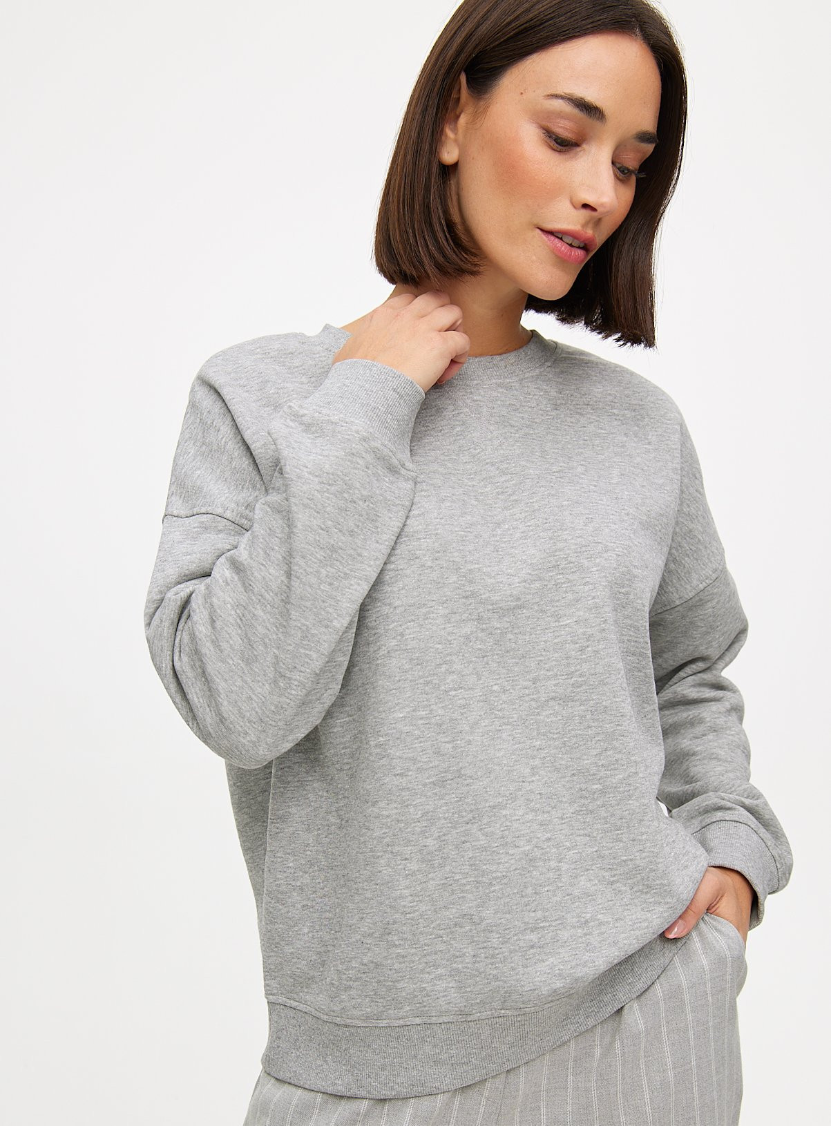 Grey Relaxed Crew Neck Co-ord Sweatshirt | Tu Clothing