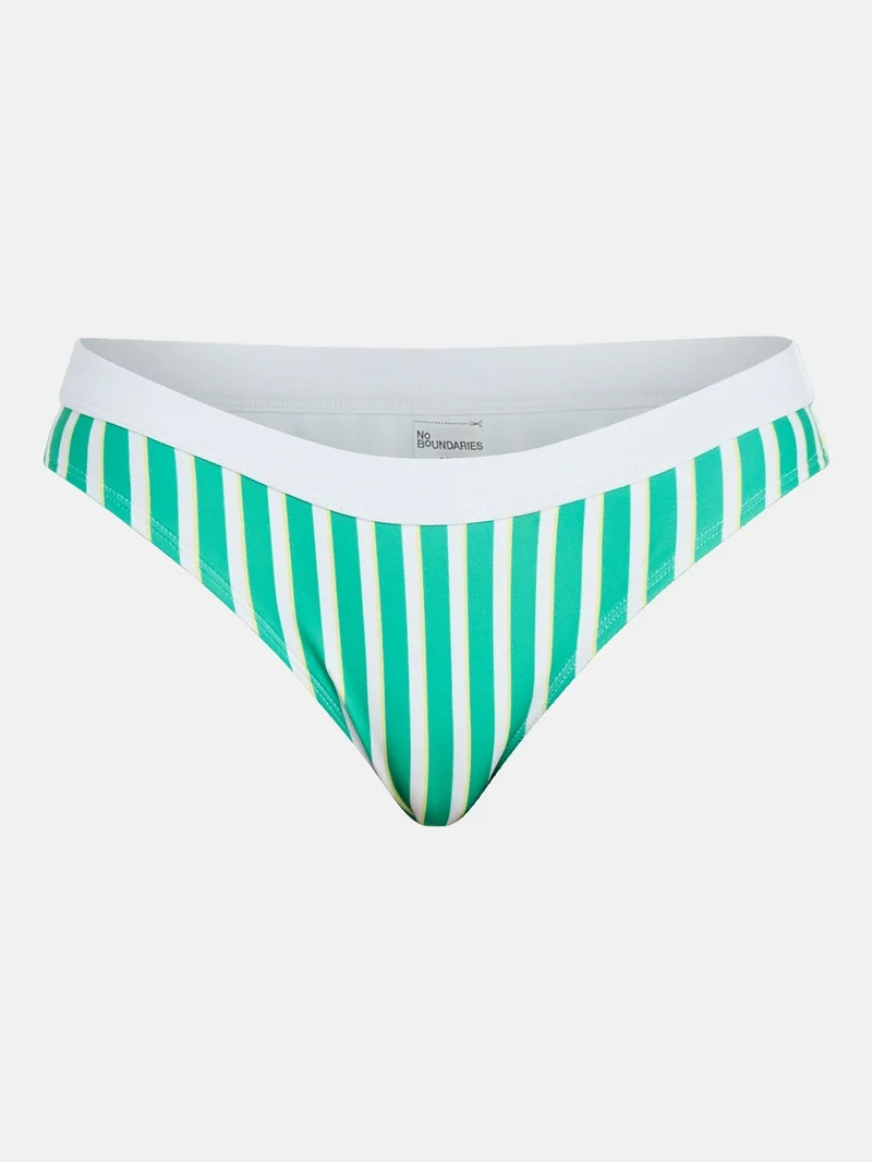 No Boundaries Sporty Striped Low-Rise Bikini Bottoms, Women’s XXS-XXL | Walmart (US)