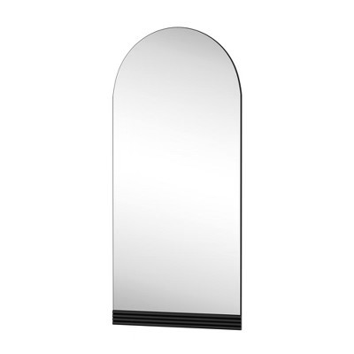 Dovelina Arched Wood Full Length Mirror Freestanding Floor Mirror - 71"x32", Black | Target
