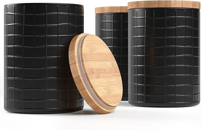 Barnyard Designs Black Canister Sets for Kitchen Counter Vintage Kitchen Canisters, Country Rusti... | Amazon (US)