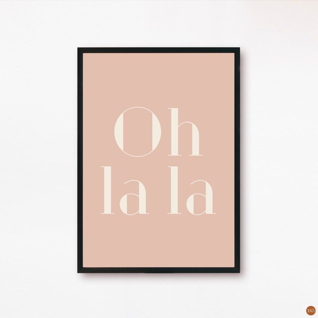Oh La La Boho Typography Printable Poster Blush Pink Beige - Etsy | Etsy (US)