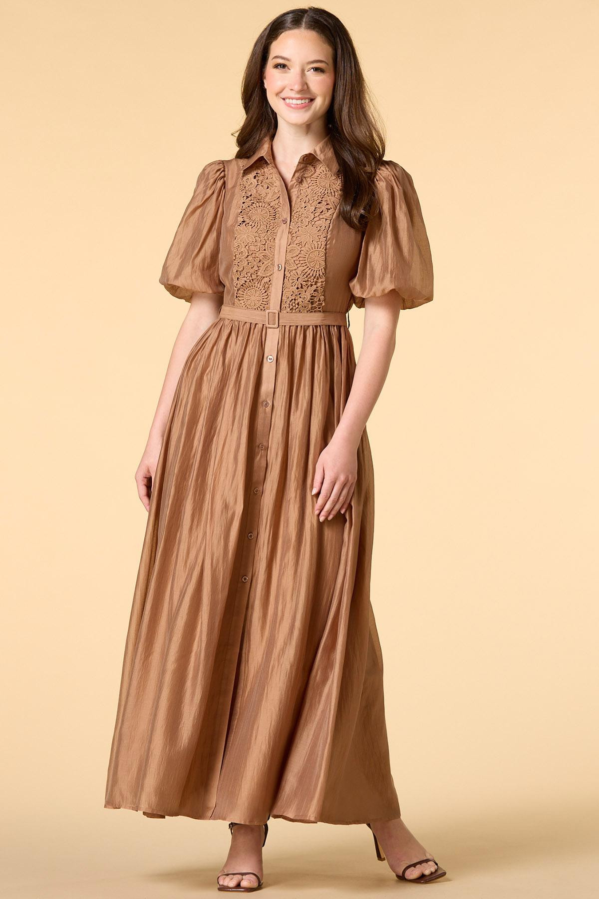 dainty darling maxi shirt dress | Versona