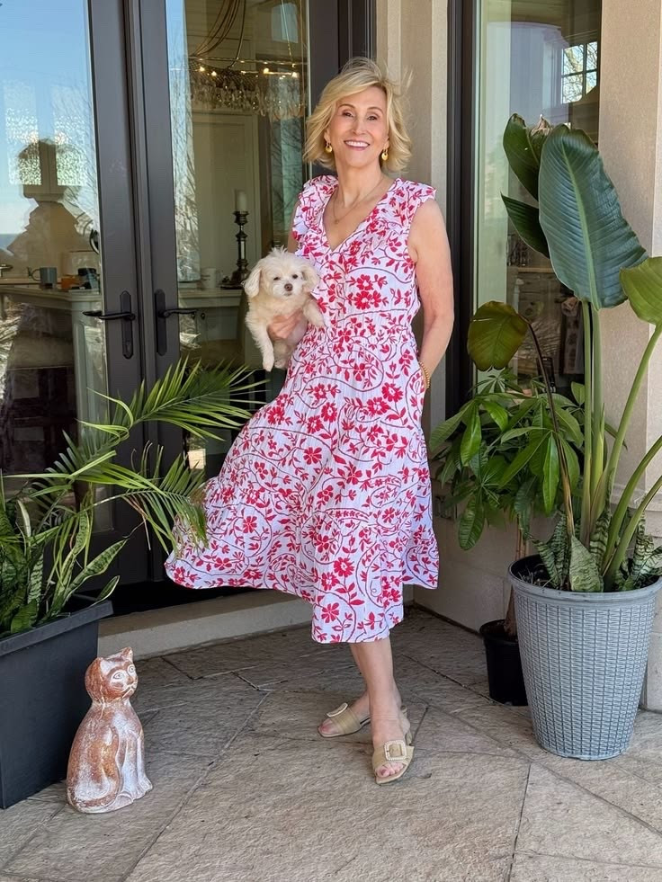 I’m convinced a pretty floral dress can change your whole mood ❤️ This red and white dress with the ruffle sleeves felt so fun and feminine the moment I put it on.

And honestly, I love details like this because they make getting dressed feel special again. The soft ruffle sleeves add just enough drama without trying too hard, and the red floral print feels bright, confident, and perfect for summer.

#LTKOver40 #LTKSeasonal #LTKgrwm