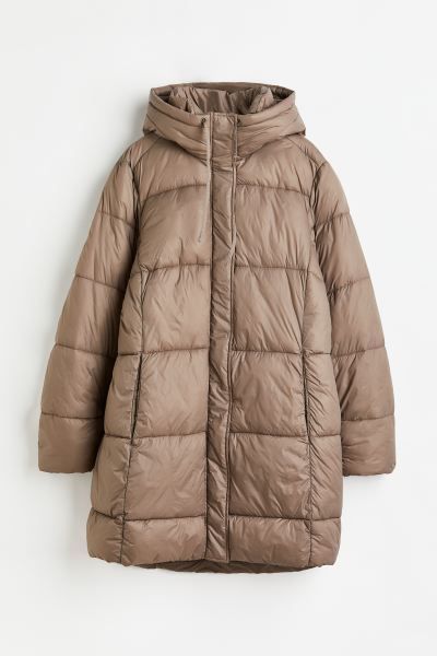 H&M+ Hooded Puffer Jacket - Beige - Ladies | H&M US | H&M (US + CA)
