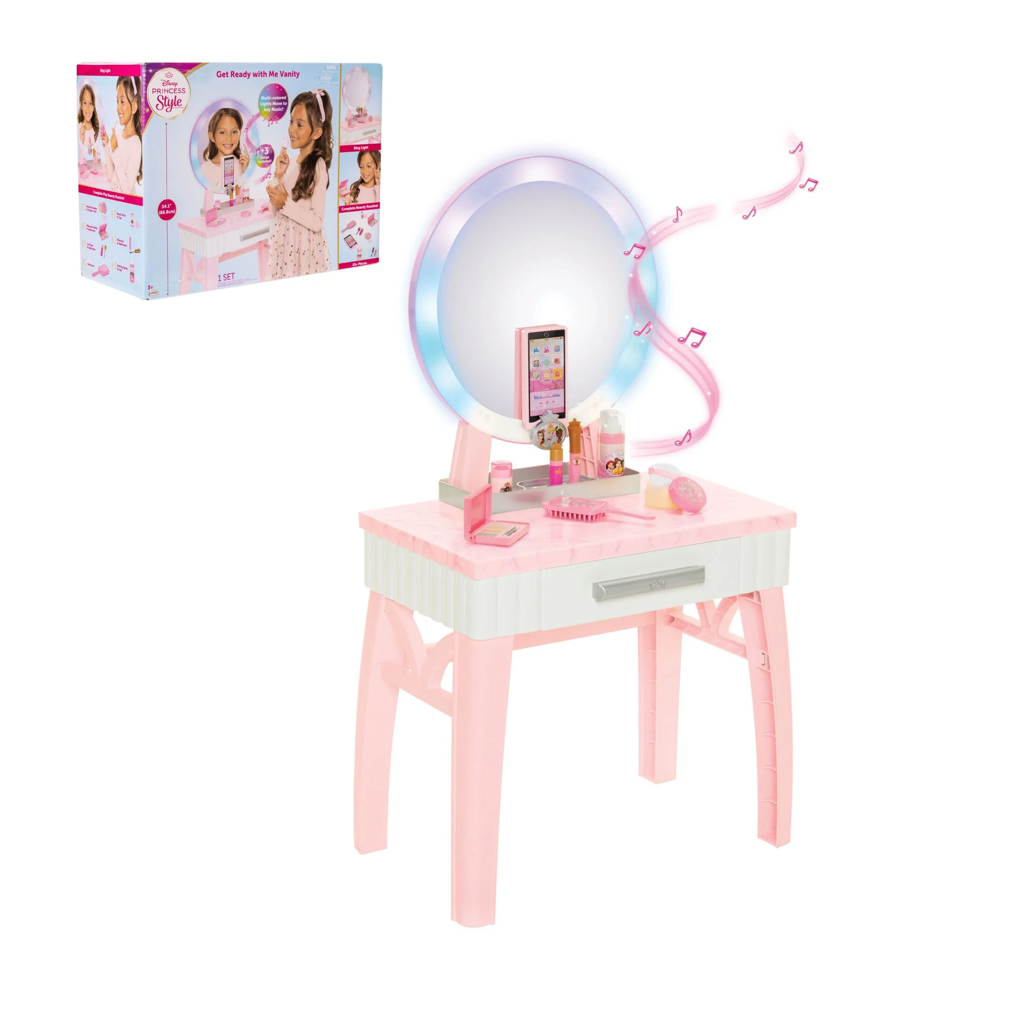 Disney Princess Style Collection Get Ready with Me Glam Vanity Includes Lights and Sound | Walmart (US)