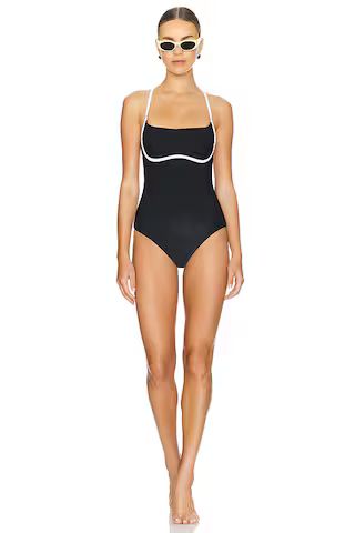 BEACH RIOT Faith One Piece in Black & White from Revolve.com | Revolve Clothing (Global)