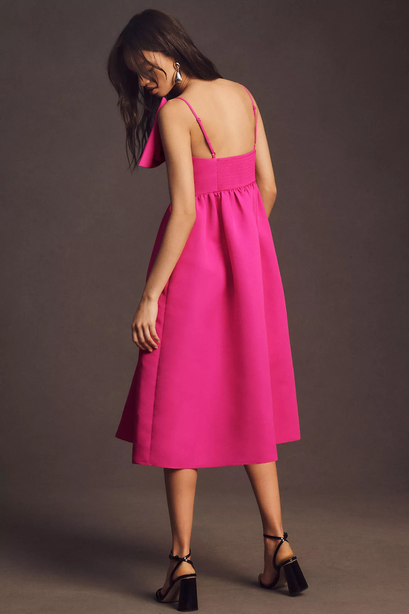 Sachin & Babi Sloane Asymmetrical Bow Taffeta A-Line Midi Dress | Anthropologie (US)