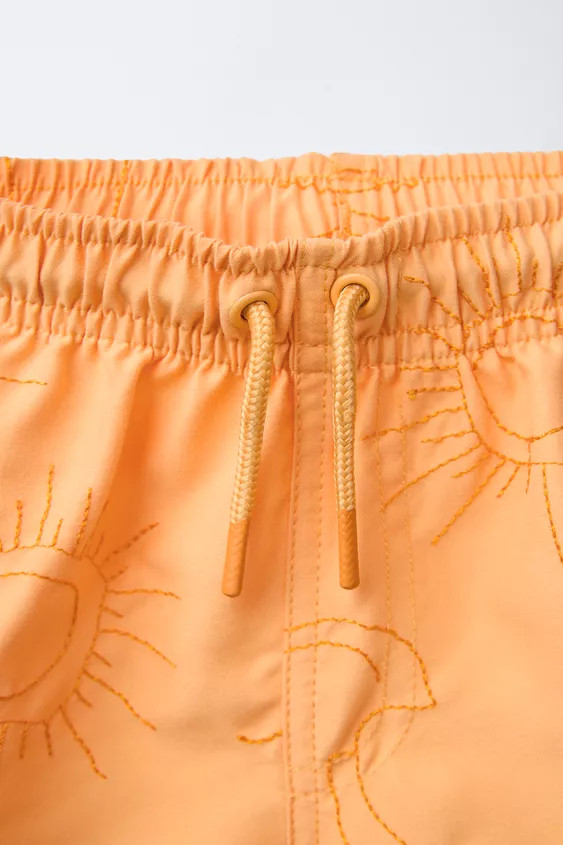 2-6 YEARS/REGULAR SWIM SHORTS WITH EMBROIDERED SUNS | Zara US