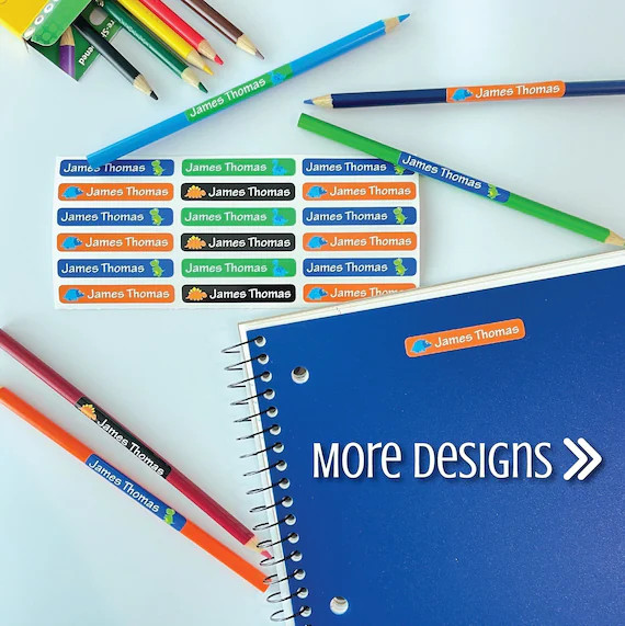 72 Skinny Name Labels for School Supplies - School Supply Labels - Waterproof Labels - Personaliz... | Etsy (US)