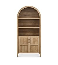 mopio Lauren 65.4" Short Arched Cabinet, 5-Tier Arched Bookcase with Doors and Shelves, Mini Arch... | Amazon (US)