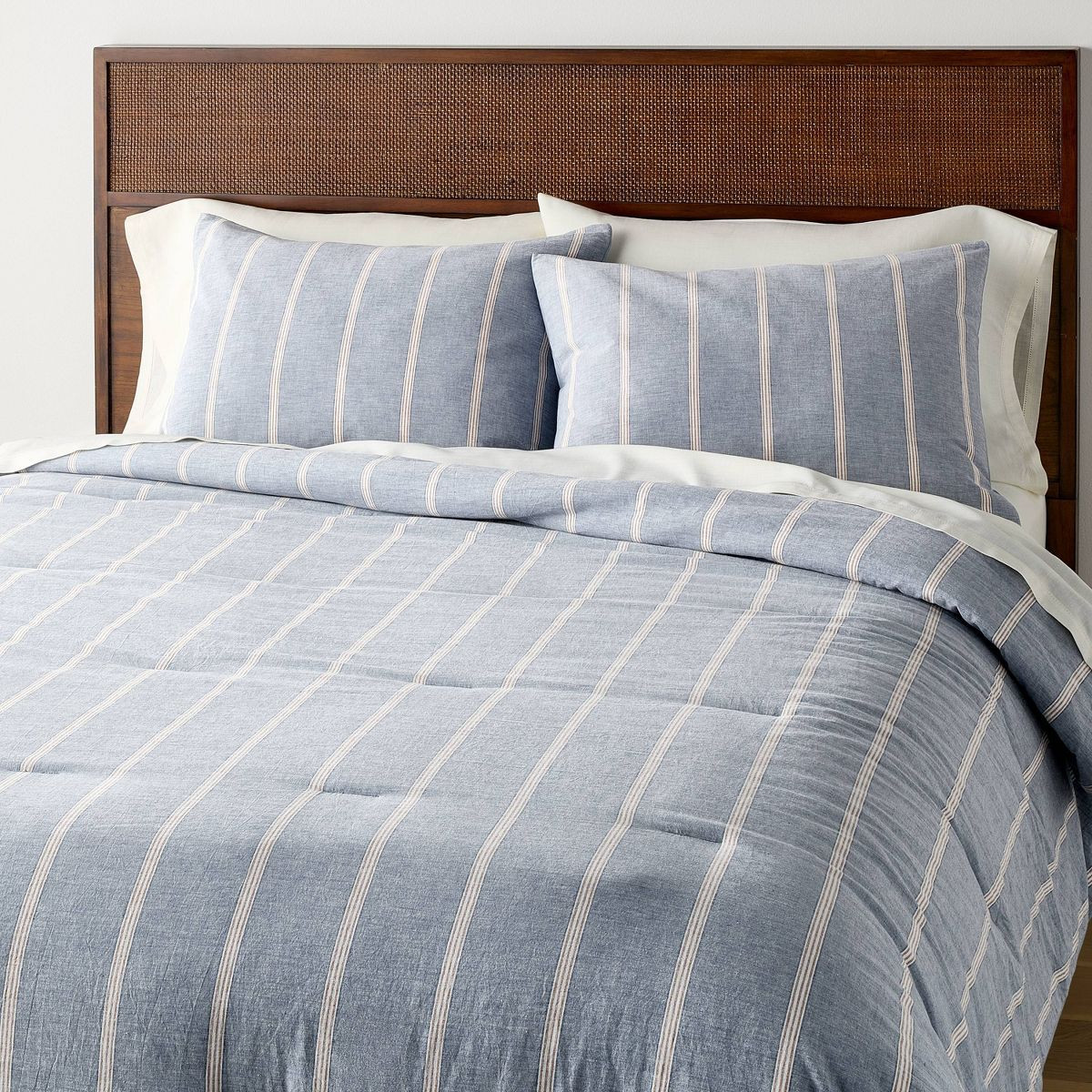 Queen Striped Comforter Blue - Hearth & Hand™ with Magnolia | Target