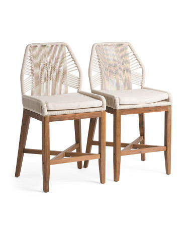 Set Of 2 Rope Cross Weave Counter Stools | Marshalls