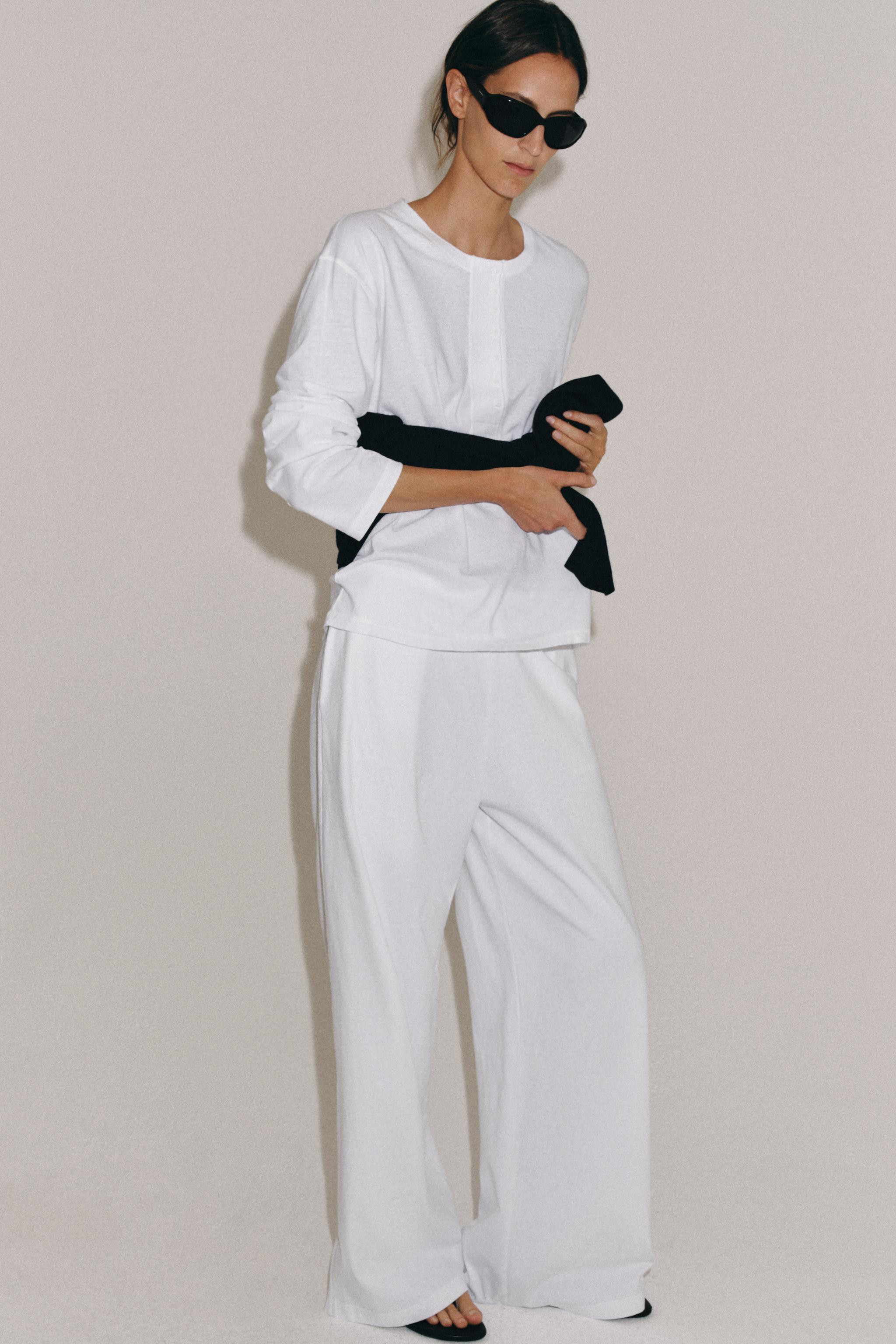 HENLEY T-SHIRT WITH LINEN BLEND | Zara UK