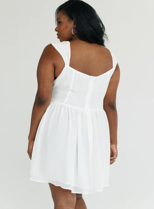 Kameliah Mini Dress White Curve | Princess Polly US