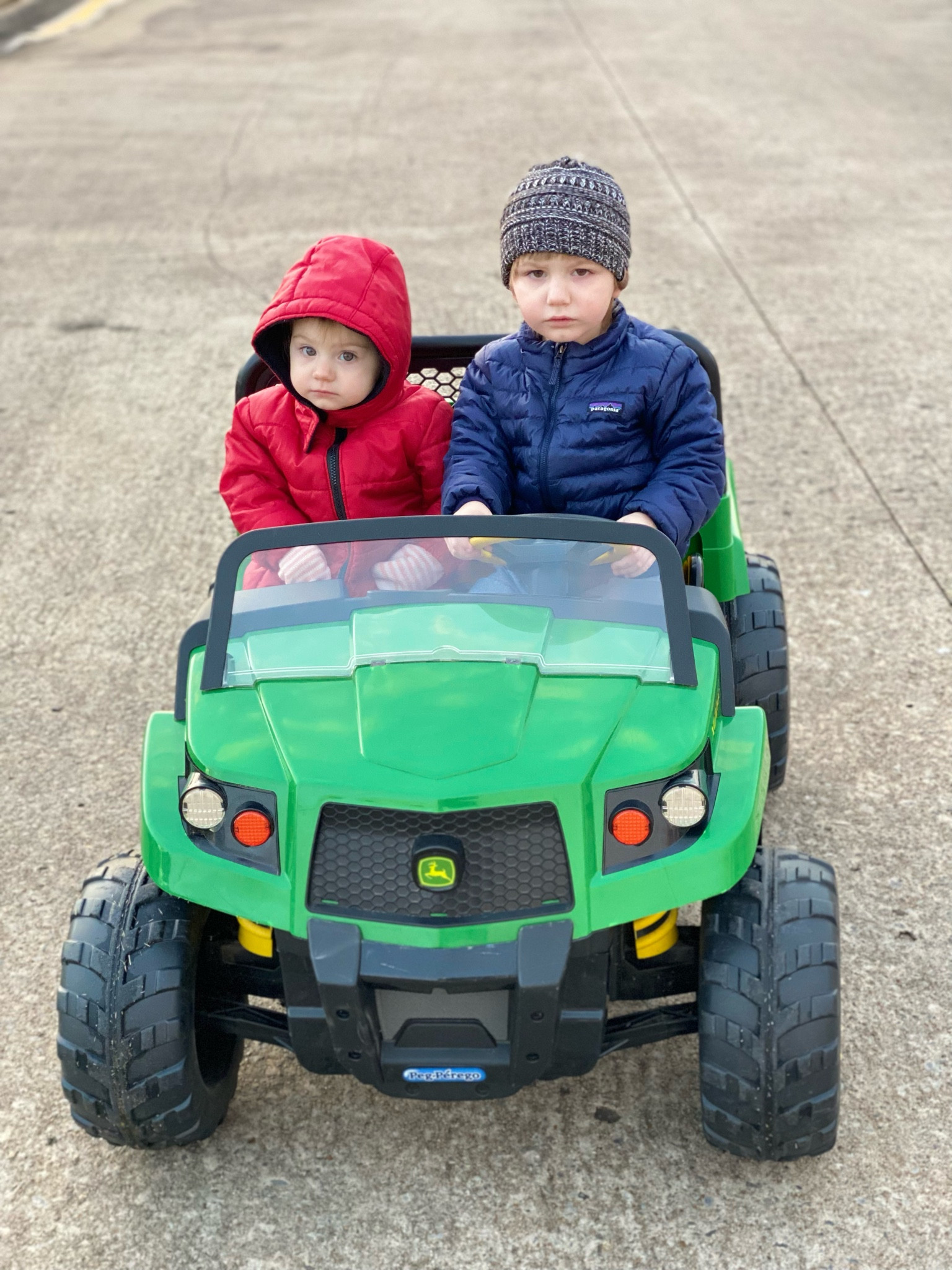 A true 2 seater for the kids! Ride on kids gator electric battery operated tractor

Peg Perego John Deere Gator XUV hauls toys, leaves, and MORE! Carries two riders at once! This all-new John Deere Gator XUV 550 is the perfect vehicle for little helpers! They'll tool around the yard in this life-like rider, just like grandpa and dad! Features a huge working dump bed with a tailgate than opens up. The accelerator has automatic brakes. 2 speeds plus reverse (2 1/2; 5; mph) with second gear lockout for beginners; Knobby tread wheels provide traction on grass, dirt, gravel or pavement.; 12V rechargeable battery and charger included; Weight capacity: 130 lbs. (two riders); made for kids ages 3-8; Measures 67 1/2 x 26 1/2 x 24 1/2", weighs 77 lbs

#LTKfamily #LTKbaby #LTKkids