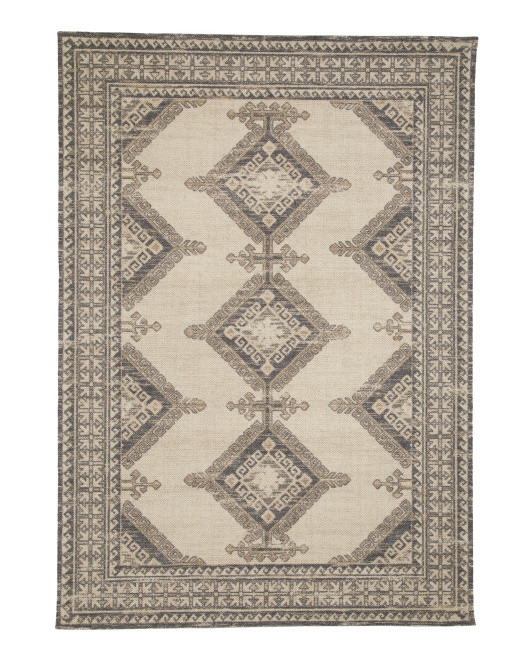 Wool Blend Flat Weave Medallion Area Rug | TJ Maxx