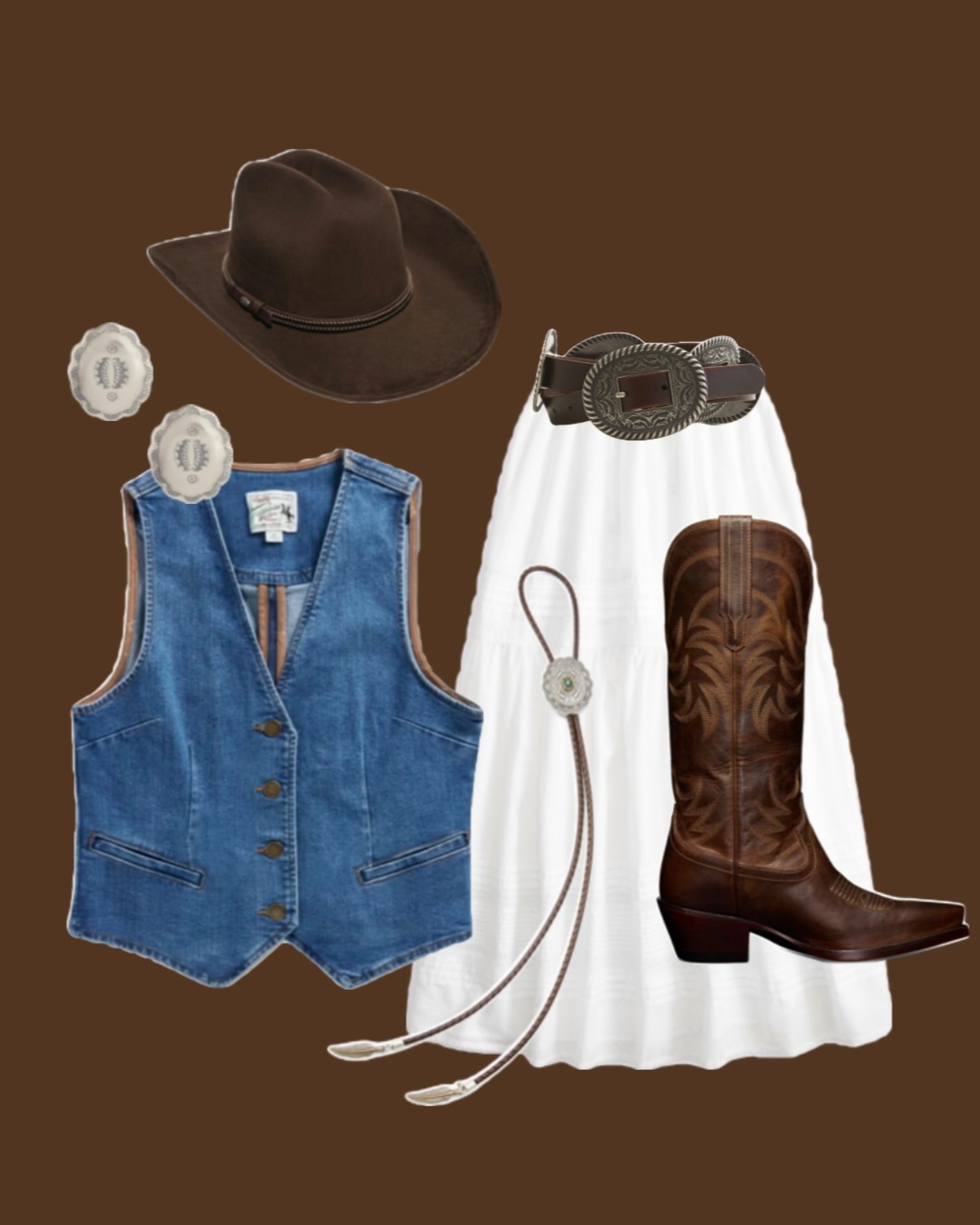 Rodeo outfit, cowgirl style, cowboy boots outfit, cowboy hat, brown accessories 

#LTKFindsUnder50 #LTKFindsUnder100 #LTKSeasonal