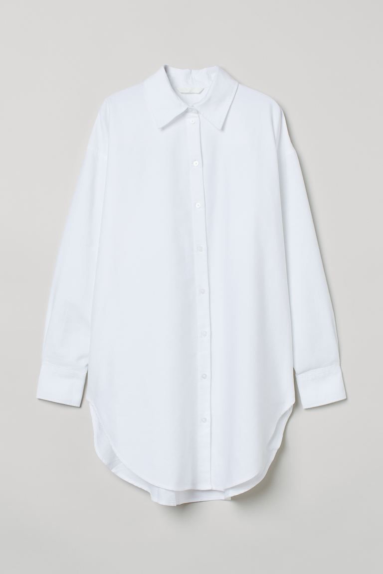 Lange blouse van oxfordkatoen | H&M (DE, AT, CH, DK, NL, NO, FI)