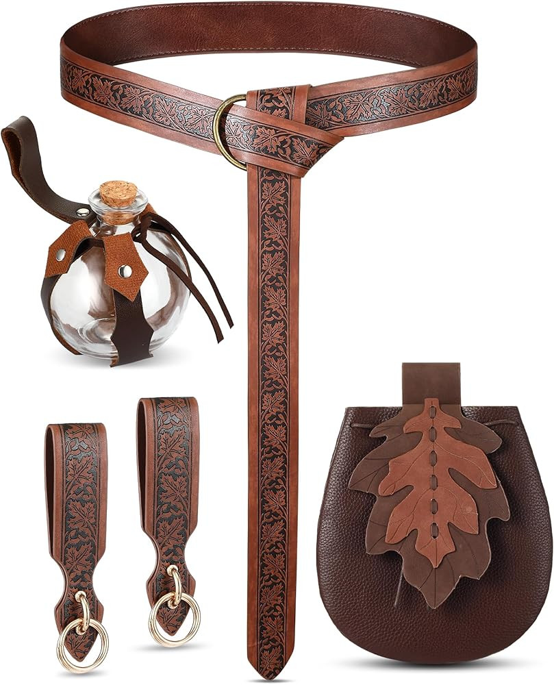 Amazon.com: Twistover 6 Pcs Women Renaissance Accessories Leaf Belt Bag Medieval Viking Belt Poti... | Amazon (US)