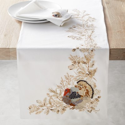 Plymouth Bird Embroidered Table Runner | Williams-Sonoma