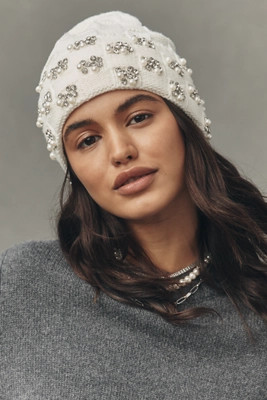 Maeve Checkered Crystal Beanie | Anthropologie (US)