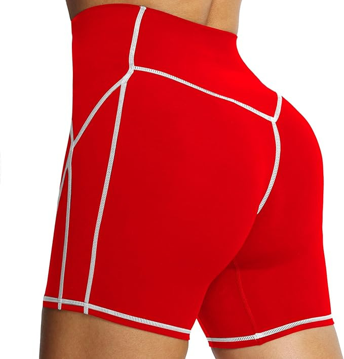 Aoxjox Lexi Lined Workout Biker Shorts for Women Tummy Control High Waisted Exercise Athletic Gym... | Amazon (US)