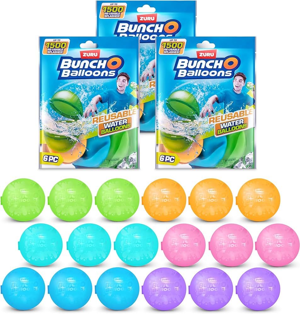 Bunch O Balloons Reusable Water Balloons 18 Pack by ZURU | Amazon (US)