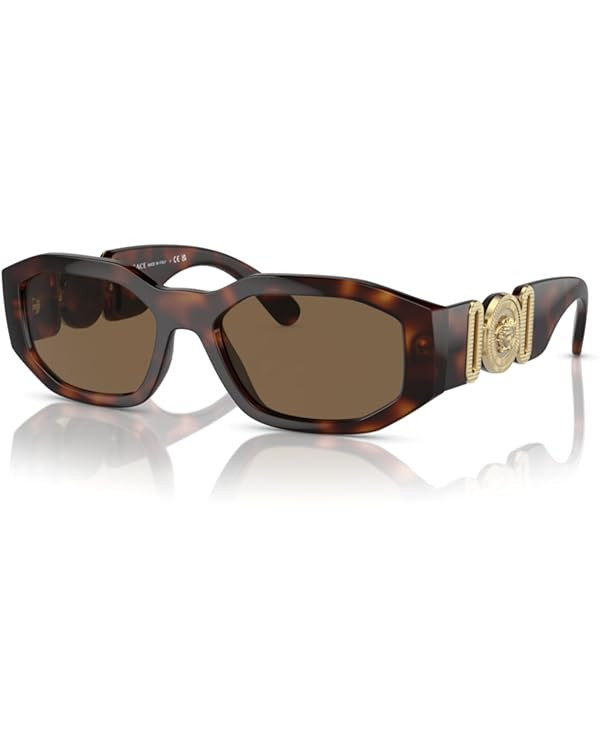 Versace VE4361 Rectangular Sunglasses For Men For Women + BUNDLE with Designer iWear Eyewear Kit | Amazon (US)