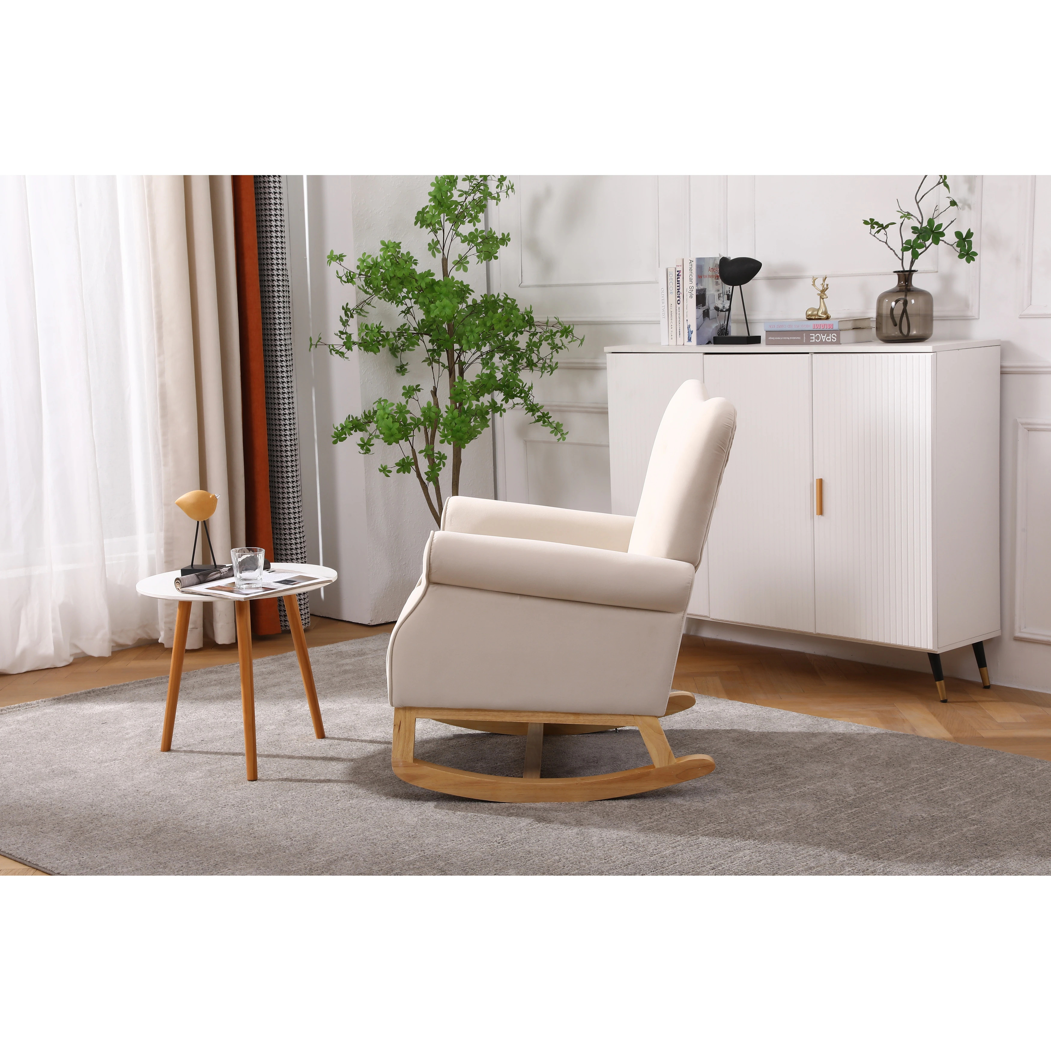 Beige Baby Room Rocking Chair Nursery Chair,Kids Cushioned Arm Chair | Bed Bath & Beyond