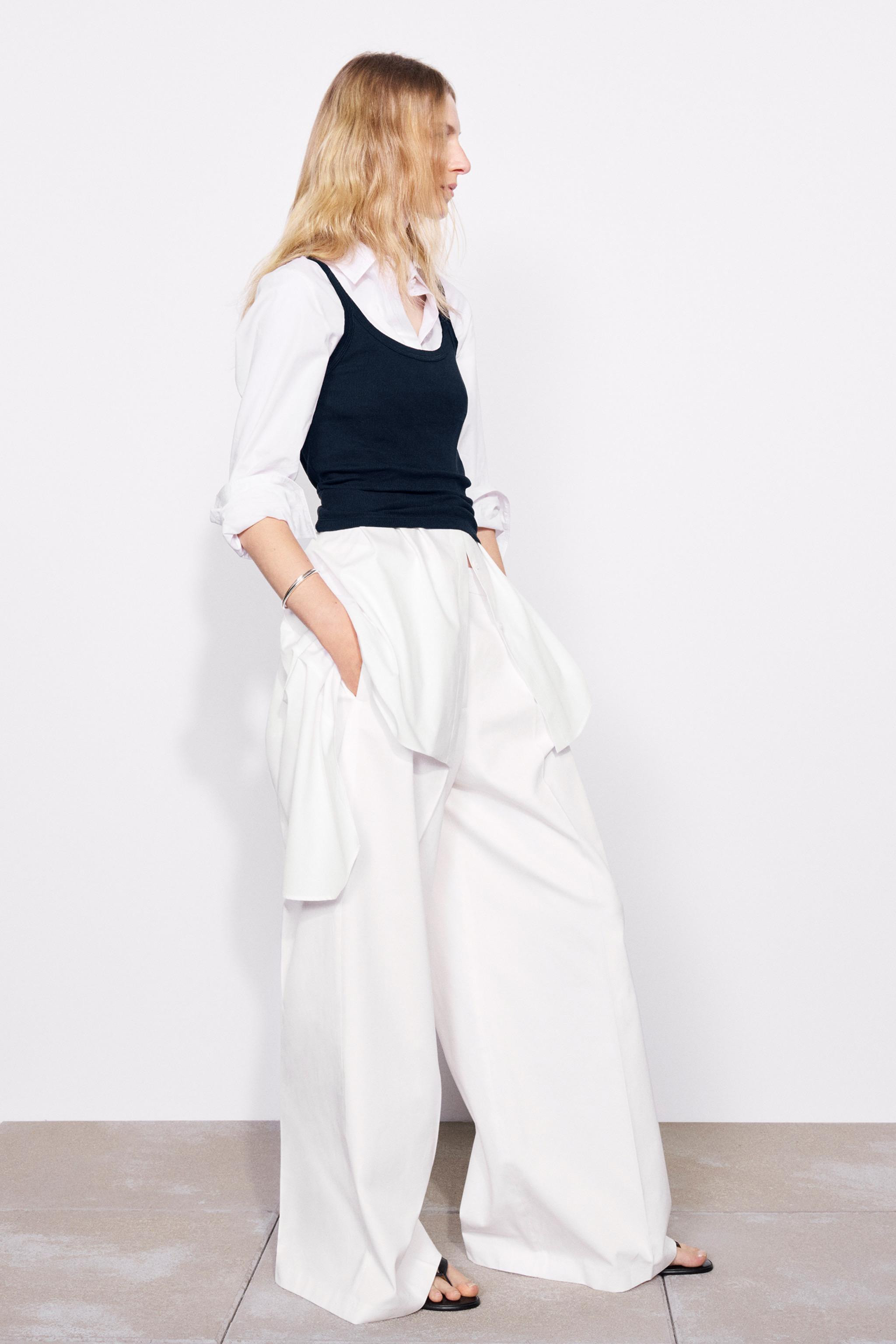 ZW COLLECTION PLEATED WIDE LEG PANTS | Zara US
