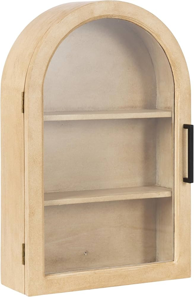 Kate and Laurel Arcott Modern Arch Wall Cabinet, 16 x 7 x 24, Natural Wood, Transitional Arched C... | Amazon (US)