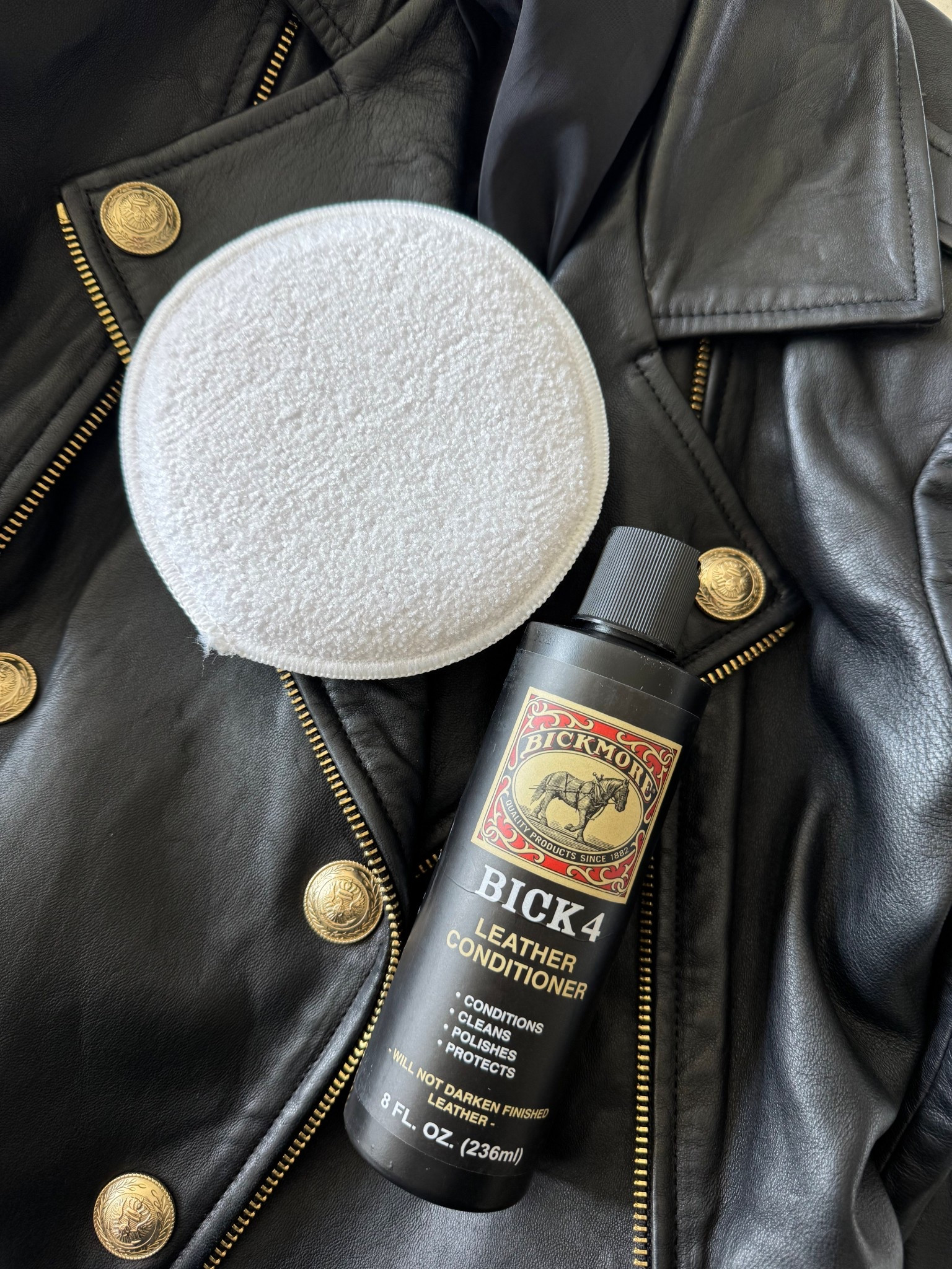 This leather conditioner totally revitalized this leather jacket that I thought was on its last legs! 10/10 recommend!