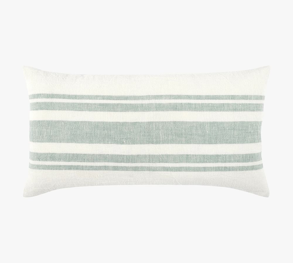 Sens Belgian Flax Linen Striped Lumbar Pillow | Pottery Barn (US)