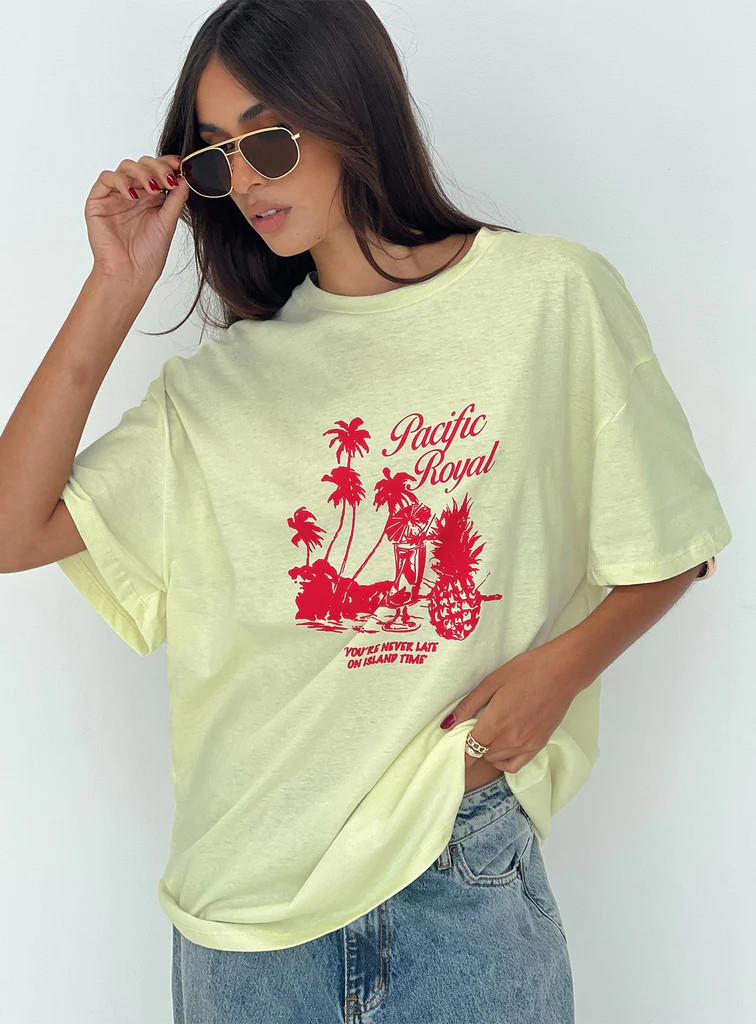 Pacific Tee Yellow | Princess Polly US