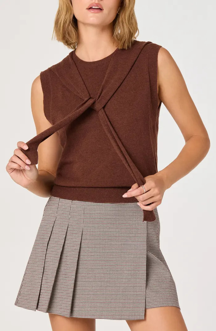 ASTR the Label Scarf Tie Sleeveless Sweater | Nordstrom | Nordstrom