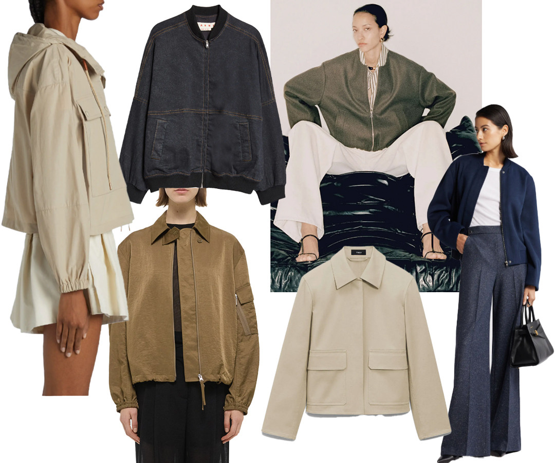 AN UPDATED JACKET FOR SPRING TRAVEL: What feels newest is a bomber, or blouson style jacket. The focus here is on a short piece with volume. It pairs well with everything and instantly boosts a look. I’ve got my eye on a few to try including this denim style from Marni, this nylon look from Helmut Lang, and this semi fitted style from Sportmax. 

 #LTKSeasonal #LTKStyleTip #LTKTravel