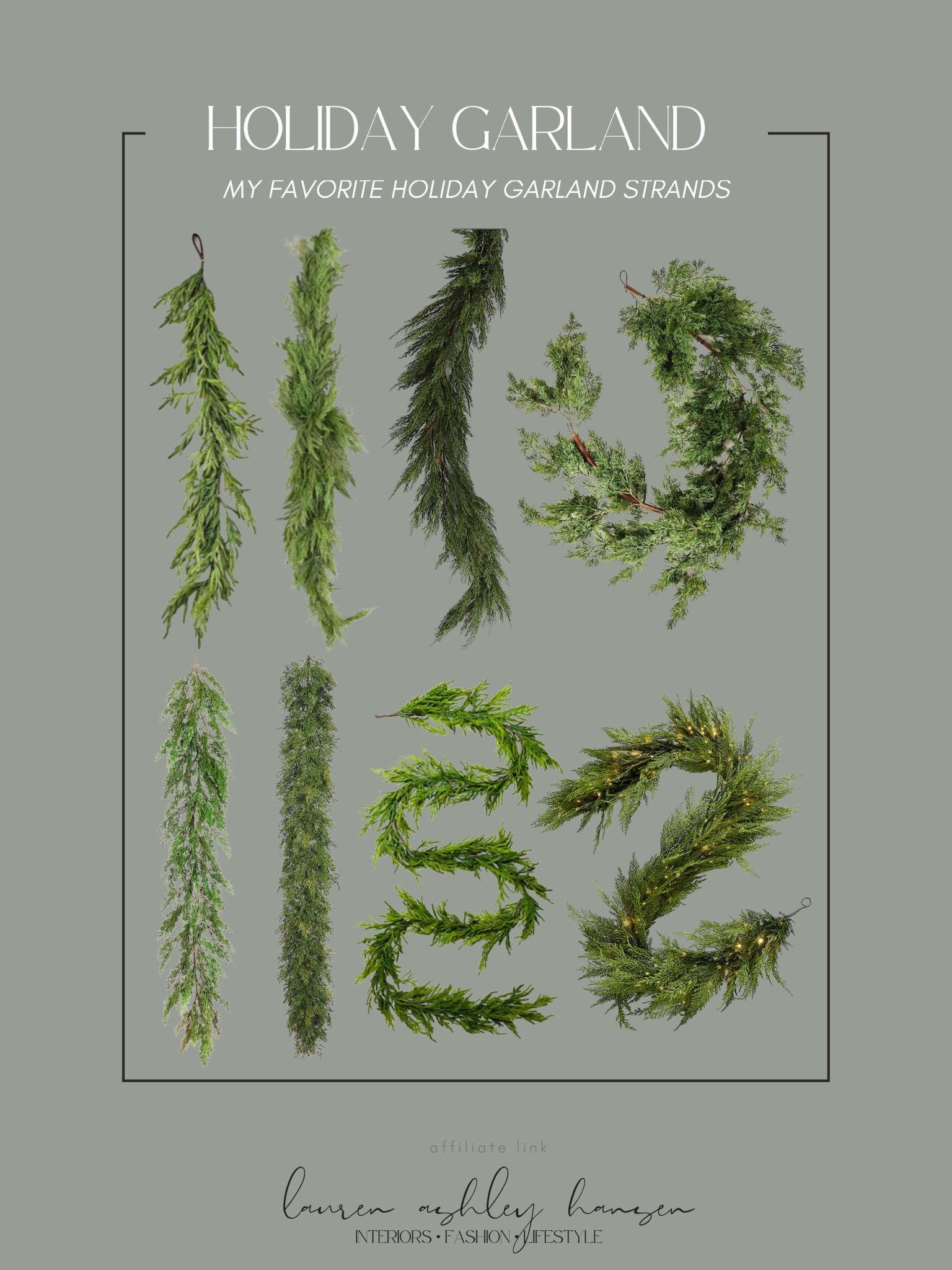 My favorite holiday garland strands! These garland options are from a variety of retailers—Afloral, Crate and Barrel, Pottery Barn, Kirkland’s—and they’re all so good! The price points range, but they all have amazing reviews and are some of my personal favorites! 

#LTKHoliday #LTKsalealert #LTKhome